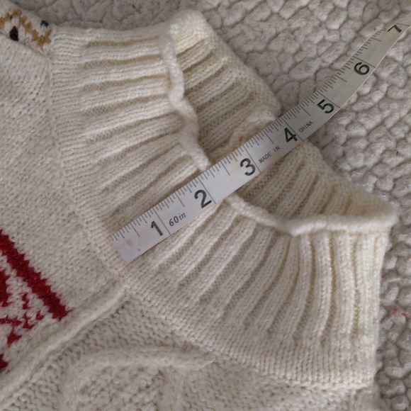 NWT American Eagle XXS Cable Knit Fair Isle Snowflake Mock Neck Sweater - Picture 10 of 17